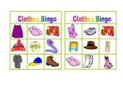 English Worksheet: Clothes Bingo. Worksheet 1