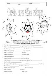 English Worksheet: Cats are the stars