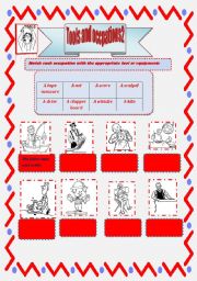 English worksheet: tools and occupations 2