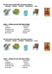 English Worksheet: house furniture