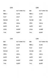 English Worksheet: opposites