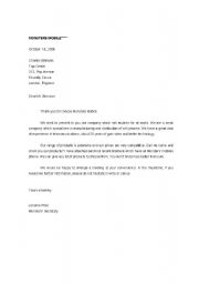 English Worksheet: Business Letter