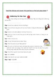 English worksheet: Celebrating the New Year