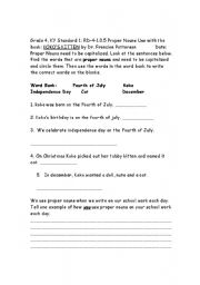 English Worksheet: Proper Nouns Kokos Kitten