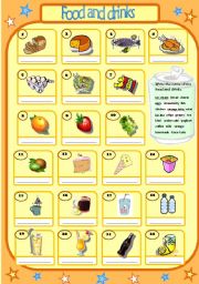 English Worksheet: Food and drinks_matching