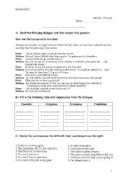 English Worksheet: modal auxiliaries