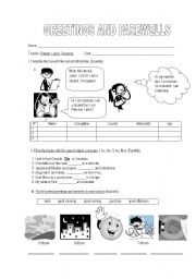 English Worksheet: Greetings and farewells