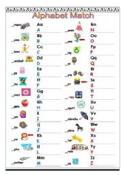 English Worksheet: Alphabet Match