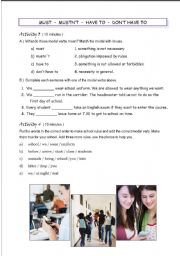 English Worksheet: SCHOOL RULES