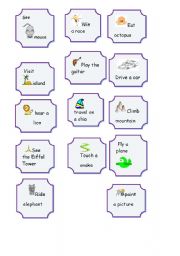 English worksheet: cards climb the ladder