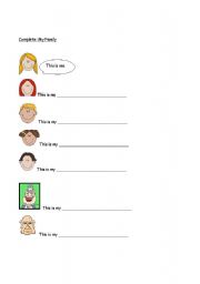 English worksheet: My family