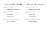 English worksheet: I - You - We - They - She - He