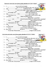 Present Simple Present Continuous with State verbs for Pre-Intermidiate students (2)