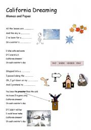 English Worksheet: California Dreaming - Mamas and Papas