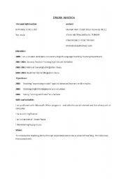 English worksheet: cv