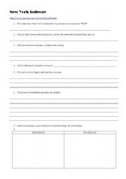 English worksheet: new York City subway