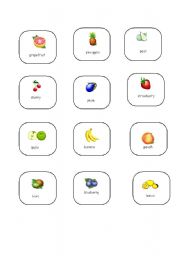 English worksheet: Fruit pictionary
