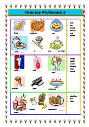 English Worksheet: Grocery Pictionary 2