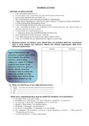 English Worksheet: Business letters