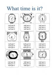 English Worksheet: What time is it? Multiple choice ex about half hours