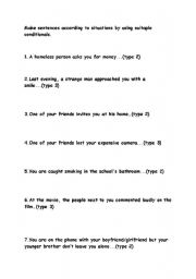 English Worksheet: conditionals (type 2&3)