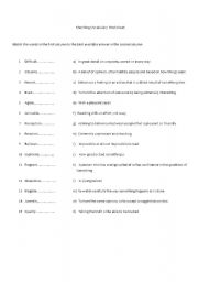 English worksheet: Matching vocabulary