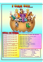 English Worksheet: I CAN SEE...B&W VERSION WITH KEY