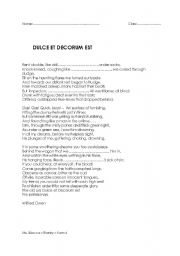 English Worksheet: Dulce et Decorum est