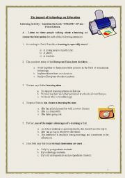 English Worksheet: TECHNOLOGY - listening activity + Multiple choice exercise