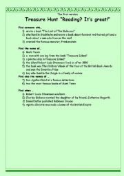 English Worksheet: Treasure Hunt Reading? Its great!