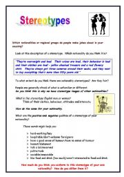 stereotypes worksheets worksheet vocabulary english age