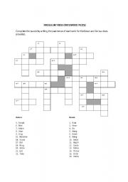 Irregular verbs crossword puzzle