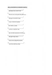 English worksheet: Asking questions in Present Simple
