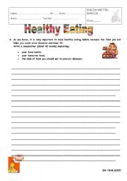 English worksheet: Healthy Eating