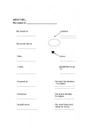 English worksheet: ABOUT ME!!!!