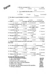 English Worksheet: adverbs of manner