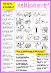 English Worksheet: saras daily routines