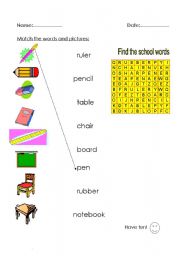 English Worksheet: classroom