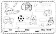 KINDER -  TOYS  1 -  B&W  editable