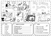 English Worksheet: HOUSE  B&W  editable