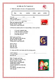 English Worksheet:  My Girl Song 