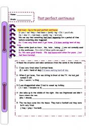English Worksheet: past perfect continuous (I had been doing)