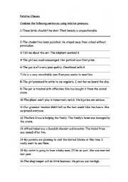 English Worksheet: Relative clauses