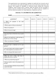 English Worksheet: Interview questionnarie about television