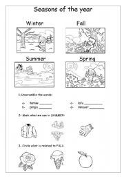 English Worksheet: SEASON