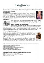 English Worksheet: eating disorders