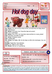 English Worksheet: Hot gog day b(plurals)