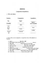 English Worksheet: Adjectives