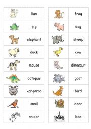 Animal Dominoes - ESL worksheet by PhilipR