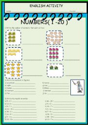 English Worksheet: NUMBERS